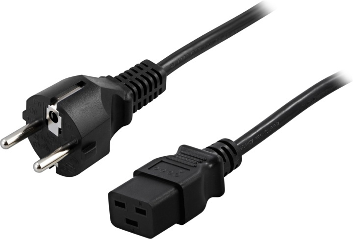 DELTACO apparaatkabel, 16A, recht CEE 7/7 - recht IEC C19, 1m (DEL-109TA) in de groep COMPUTERS & RANDAPPARATUUR / Computerkabels / Elektrische kabels bij TP E-commerce Nordic AB (38-37164)