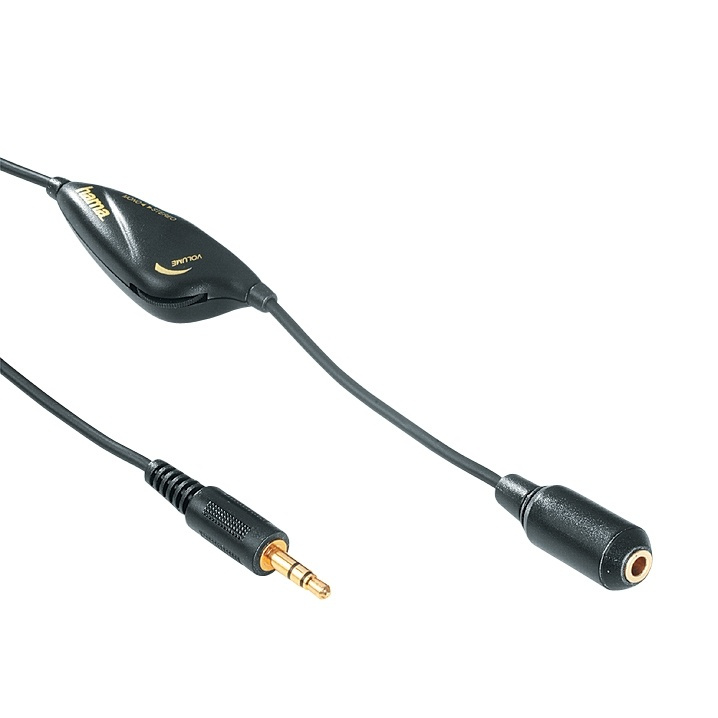 HAMA Kabel 3,5mm-3,5mm 3 m Hane-Hona Med Volymregl. TL in de groep HOME ELECTRONICS / Kabels & Adapters / Audio Analoog / 3.5 mm bij TP E-commerce Nordic AB (38-37996)