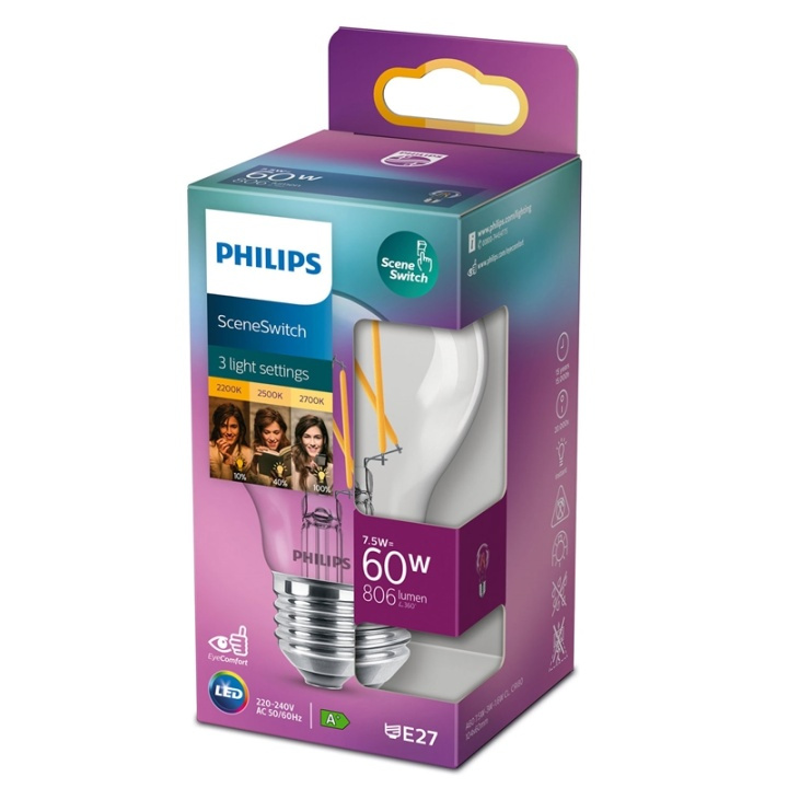 Philips LED SceneSwitch E27 Normal 60- in de groep HOME ELECTRONICS / Verlichting / LED-lampen bij TP E-commerce Nordic AB (38-38869)