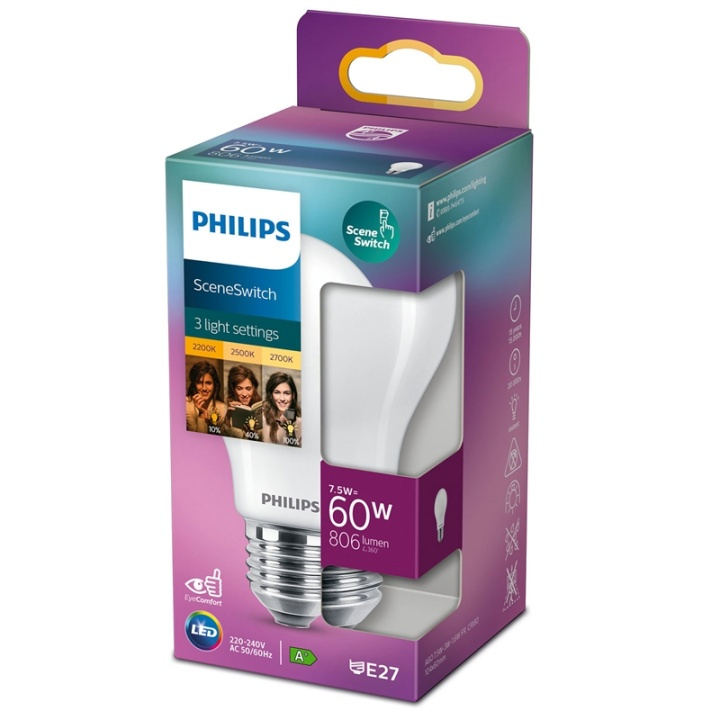 Philips LED SceneSwitch E27 Normal 60- in de groep HOME ELECTRONICS / Verlichting / LED-lampen bij TP E-commerce Nordic AB (38-38879)