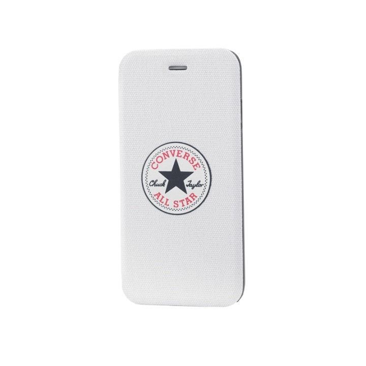 CONVERSE Mobilfodral Canvas iPhone 6/6S Vit in de groep SMARTPHONE & TABLETS / Mobielbescherming / Apple / iPhone 6/6S / Wallet Case bij TP E-commerce Nordic AB (38-39069)