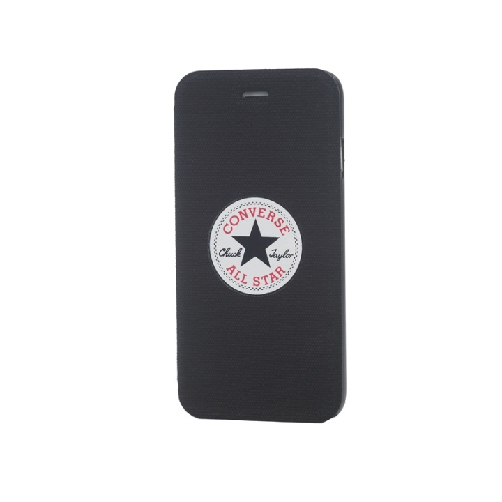 CONVERSE iPhone6 Plus Booklet Black Canvas in de groep SMARTPHONE & TABLETS / Mobielbescherming / Apple / iPhone 6 Plus/6S Plus / Wallet Case bij TP E-commerce Nordic AB (38-39076)