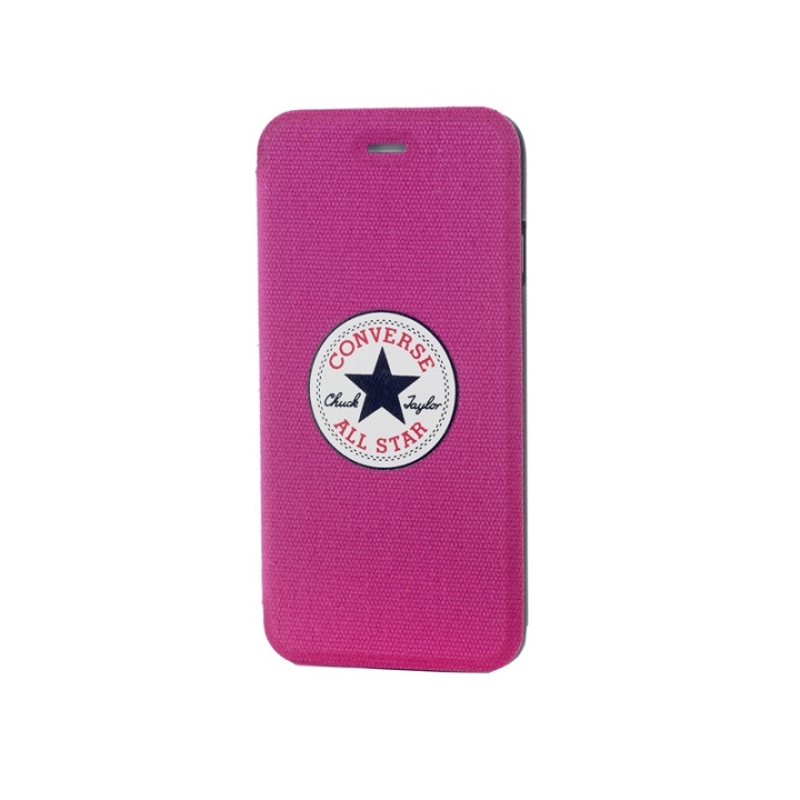 CONVERSE iPhone6 Plus Booklet Pink Canvas in de groep SMARTPHONE & TABLETS / Mobielbescherming / Apple / iPhone 6 Plus/6S Plus / Wallet Case bij TP E-commerce Nordic AB (38-39077)