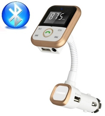FM-zender met Bluetooth handsfree en autolader (goud) in de groep AUTO / Autoaudio & Multimedia / FM-zender bij TP E-commerce Nordic AB (38-39395)