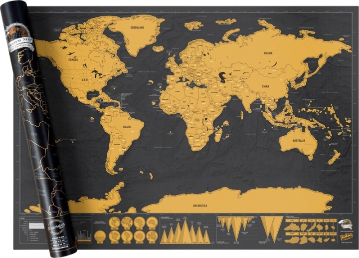 XXL Scratch Map - Wereldkaart waarop je de landen kunt wegkrassen die je hebt bezocht. in de groep SPORT, VRIJE TIJD & HOBBY / Leuke dingen / Handige spullen bij TP E-commerce Nordic AB (38-39830)