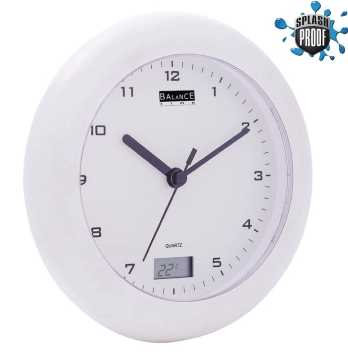 Balance Badkamer Klok / Thermometer 17 cm Analoog Wit in de groep HUISHOUDEN & TUIN / Horloges & Tellers / Wandklokken bij TP E-commerce Nordic AB (38-40040)