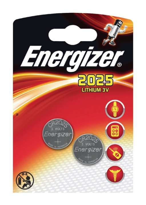 Energizer Lithium-Knoopcelbatterij CR2025 | 3 V DC | 2-Blister | Zilver in de groep HOME ELECTRONICS / Batterijen & Opladers / Batterijen / Knoopcel bij TP E-commerce Nordic AB (38-40468)