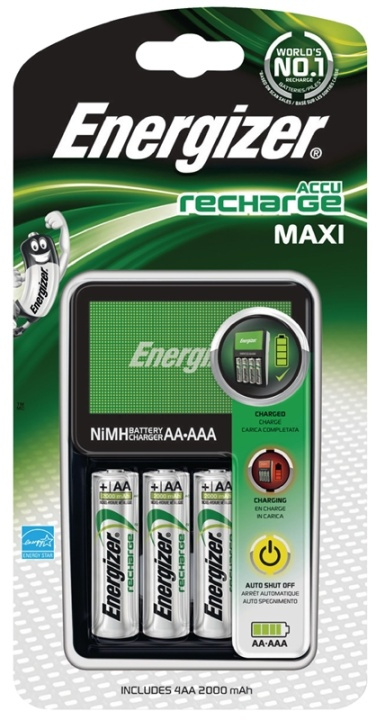Energizer AA/AAA NiMH Batterij Lader 4x AA/HR6 2000 mAh in de groep HOME ELECTRONICS / Batterijen & Opladers / Batterijoplader bij TP E-commerce Nordic AB (38-40486)