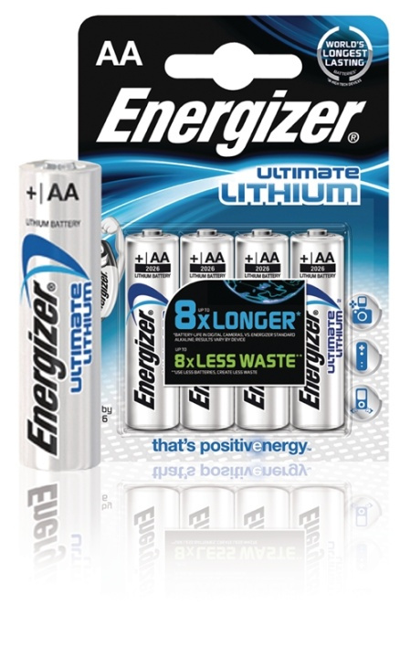 Energizer Lithium Batterij AA | 1.5 V DC | 3000 mAh | 4-Blister | Zilver in de groep HOME ELECTRONICS / Batterijen & Opladers / Batterijen / Overigen bij TP E-commerce Nordic AB (38-40503)