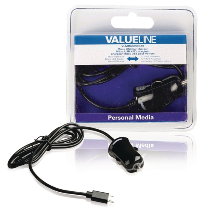 Valueline Autolader 1-Uitgang 2.1 A Micro-USB Zwart in de groep SMARTPHONE & TABLETS / Opladers & Kabels / Autoladers / Autoladers micro-USB bij TP E-commerce Nordic AB (38-41859)