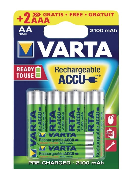 Varta Oplaadbare NiMH-Batterij AA | 1.2 V DC | 2100 mAh | 6-Blister in de groep HOME ELECTRONICS / Batterijen & Opladers / Oplaadbare batterijen / AA bij TP E-commerce Nordic AB (38-41935)