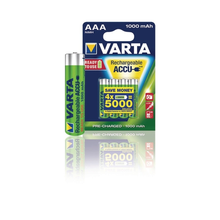 Varta Oplaadbare NiMH-Batterij AAA | 1.2 V DC | 1000 mAh | Voorgeladen | 2-Blisterkaart in de groep HOME ELECTRONICS / Batterijen & Opladers / Oplaadbare batterijen / AAA bij TP E-commerce Nordic AB (38-41939)