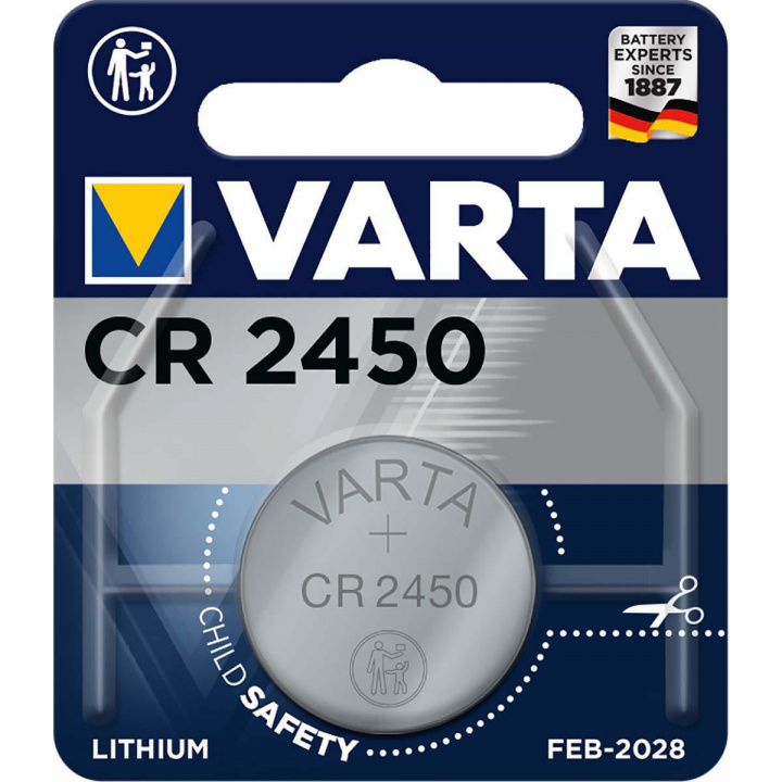 Varta Lithium-Knoopcelbatterij CR2450 | 3 V DC | 570 mAh | 1-Blister | Zilver in de groep HOME ELECTRONICS / Batterijen & Opladers / Batterijen / Knoopcel bij TP E-commerce Nordic AB (38-41956)