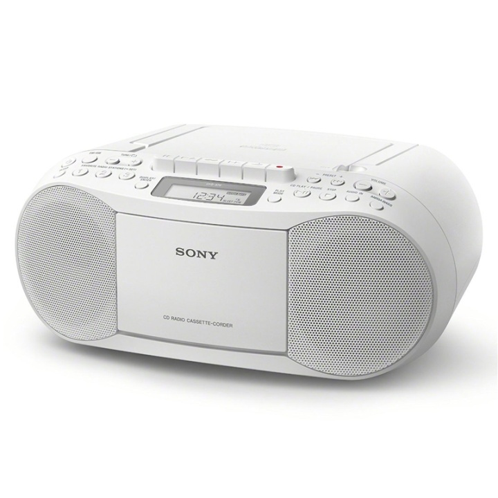 Sony Boombox CD/Kassett/Radio Vit in de groep HOME ELECTRONICS / Audio & Beeld / Thuisbioscoop, Hifi en Draagbaar / Compacte stereo- en platenspelers bij TP E-commerce Nordic AB (38-45487)