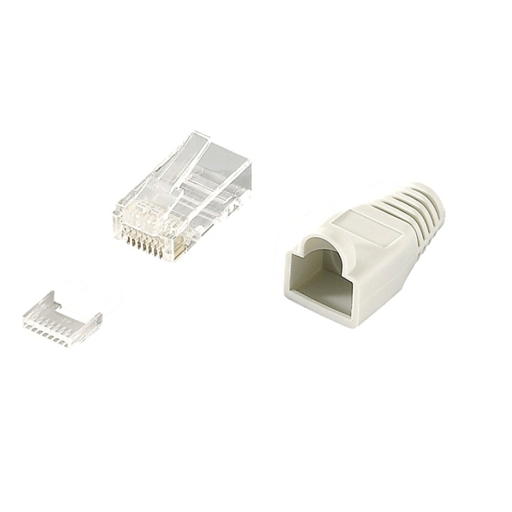 LogiLink Modularplugg Cat6 Oskärm 100st in de groep COMPUTERS & RANDAPPARATUUR / Computerkabels / Netwerkkabels / Adapters & Geleiderverbindingen bij TP E-commerce Nordic AB (38-46383)