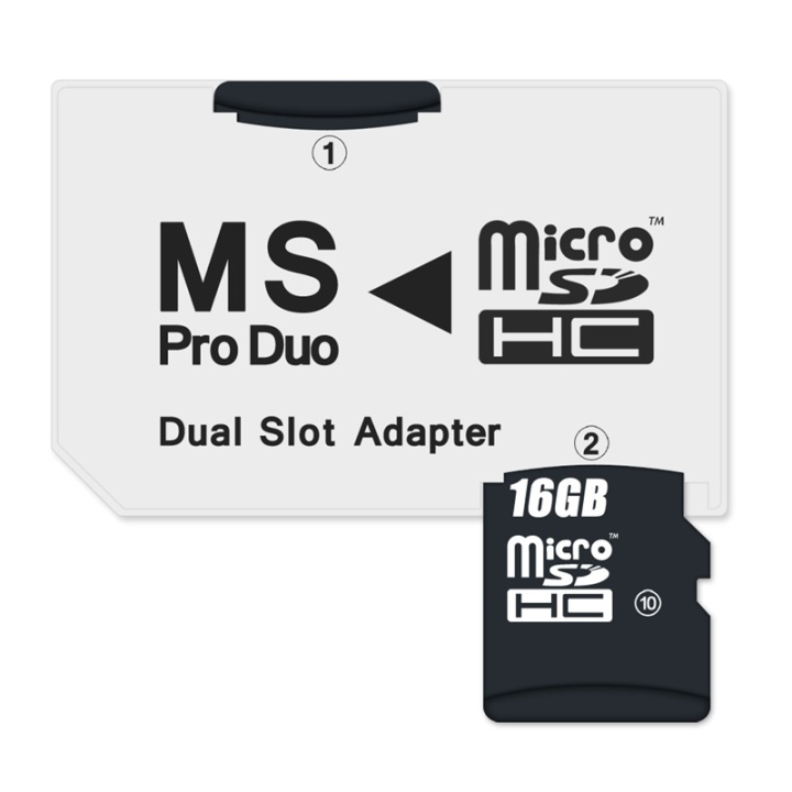 MS Pro Duo Adapter för 2 x MicroSD in de groep HOME ELECTRONICS / Spelconsoles en accessoires / Sony PlayStation Vita bij TP E-commerce Nordic AB (38-4680)
