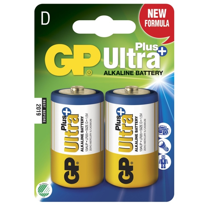 GP Ultra Plus Alkaline D LR20 2-p in de groep HOME ELECTRONICS / Batterijen & Opladers / Batterijen / Overigen bij TP E-commerce Nordic AB (38-46985)