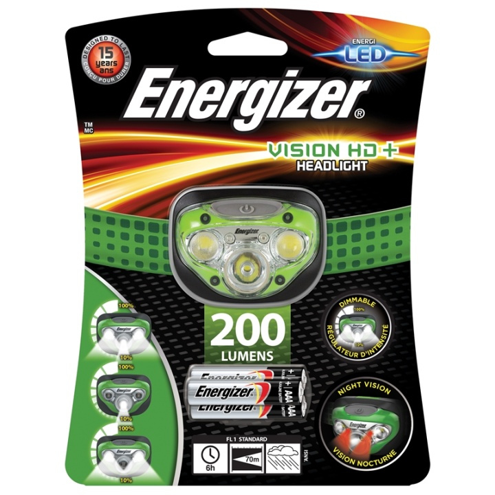 ENERGIZER Pannlampa Vision HD 3 + 2 LED 200 Lumen in de groep SPORT, VRIJE TIJD & HOBBY / Zaklampen & Hoofdlampen / Hoofdlampen bij TP E-commerce Nordic AB (38-47911)