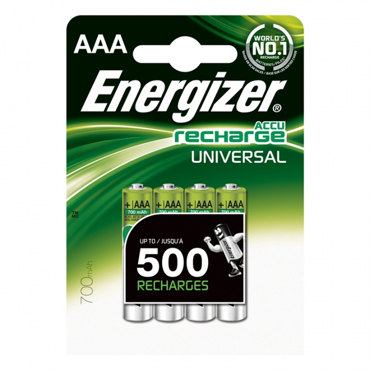 Energizer Batteri AAA/Lr03 Laddbart Ni-Mh 700Mah 4-Pack in de groep HOME ELECTRONICS / Batterijen & Opladers / Oplaadbare batterijen bij TP E-commerce Nordic AB (38-47946)
