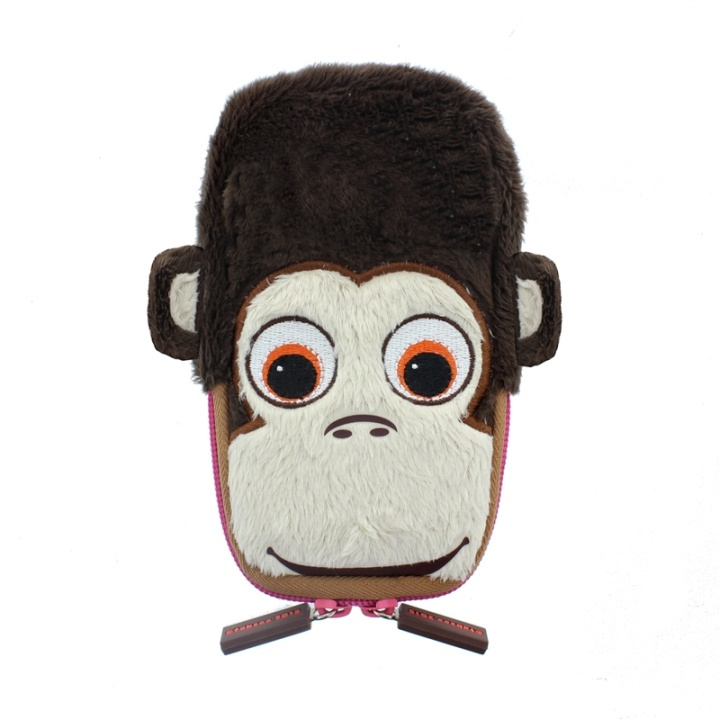 TABZOO Mobilebag Monkey Plysch Universal in de groep SMARTPHONE & TABLETS / Mobielbescherming / Universele bescherming / Wallet Case bij TP E-commerce Nordic AB (38-48882)