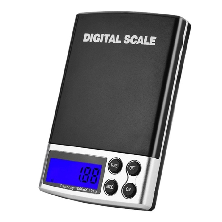 Digitale weegschaal op zakformaat, tot 1000 gram, met achtergrondverlichting in de groep HUISHOUDEN & TUIN / Keukengerei / Keukenweegschaal bij TP E-commerce Nordic AB (38-5051)