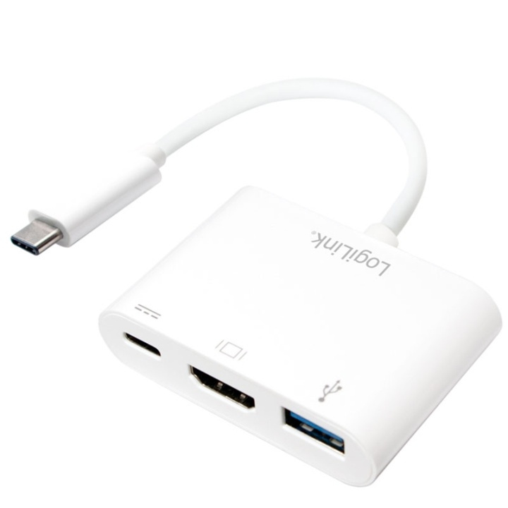 LogiLink USB-C -> HDMI + USB-C + USB in de groep HOME ELECTRONICS / Kabels & Adapters / HDMI / Adapters bij TP E-commerce Nordic AB (38-50667)