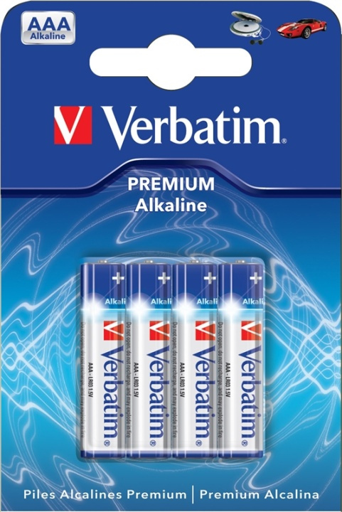 Verbatim batterier, AAA(LR03), 4-pack, Alkaline, 1,5 V in de groep HOME ELECTRONICS / Batterijen & Opladers / Batterijen / AAA bij TP E-commerce Nordic AB (38-5158)