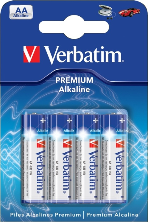 Verbatim batterier, AA(LR06), 4-pack, Alkaline, 1,5 V in de groep HOME ELECTRONICS / Batterijen & Opladers / Batterijen / Batterijen voor hoortoestellen bij TP E-commerce Nordic AB (38-5159)