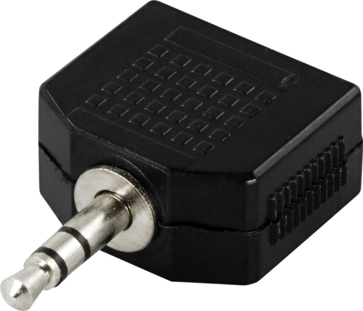 DELTACO Y-adapter för ljud, 1x3,5mm ha till 2x3,5mm ho in de groep HOME ELECTRONICS / Kabels & Adapters / Audio Analoog / Adapters bij TP E-commerce Nordic AB (38-5174)
