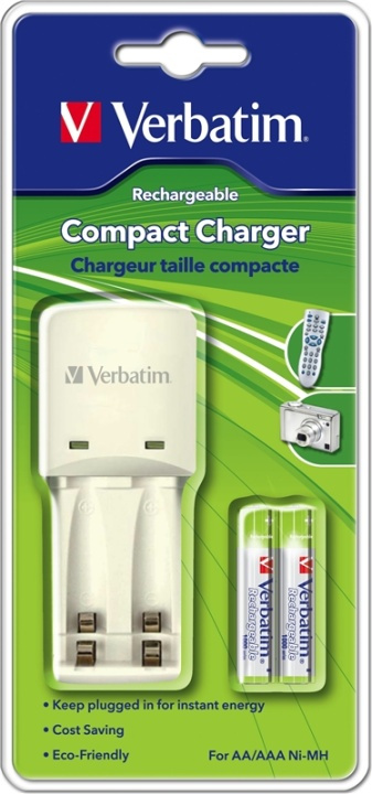 Verbatim batteriladdare för 2xAA/2xAAA-batterier, 2xAAA-batterier ing in de groep HOME ELECTRONICS / Batterijen & Opladers / Batterijoplader bij TP E-commerce Nordic AB (38-5206)
