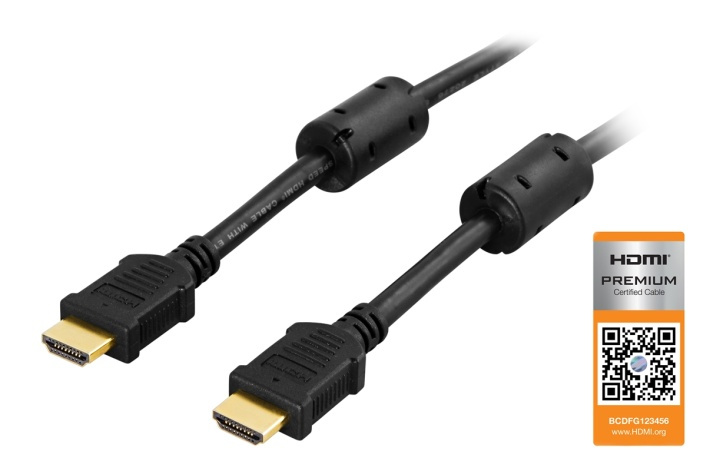 DELTACO HDMI cable, Premium High Speed HDMI with Ethernet, 2m, black in de groep HOME ELECTRONICS / Kabels & Adapters / HDMI / Kabels bij TP E-commerce Nordic AB (38-5264)