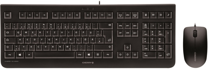 Cherry DC 2000, standardtangentbord inkl. 3-knappars mus, svart in de groep COMPUTERS & RANDAPPARATUUR / Muizen en toetsenborden / Toetsenborden / Pakket bij TP E-commerce Nordic AB (38-52834)