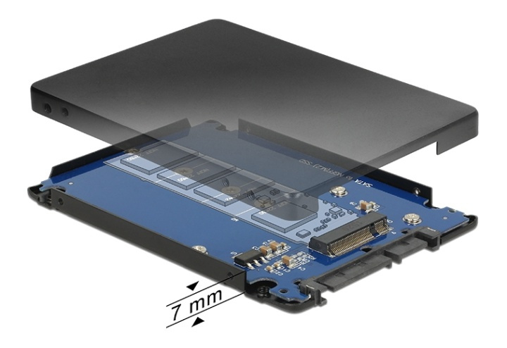 DeLOCK 22-pin SATA till M.2 (NGFF) converter, 2,5