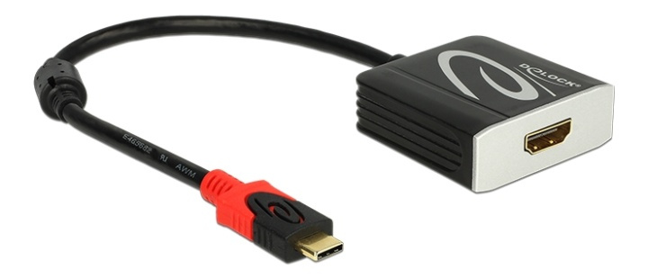 DeLOCK USB-C to HDMI adapter, 4K UHD in 60Hz, 1xHDMI ho, black in de groep COMPUTERS & RANDAPPARATUUR / Computerkabels / Overige computerkabels bij TP E-commerce Nordic AB (38-52981)