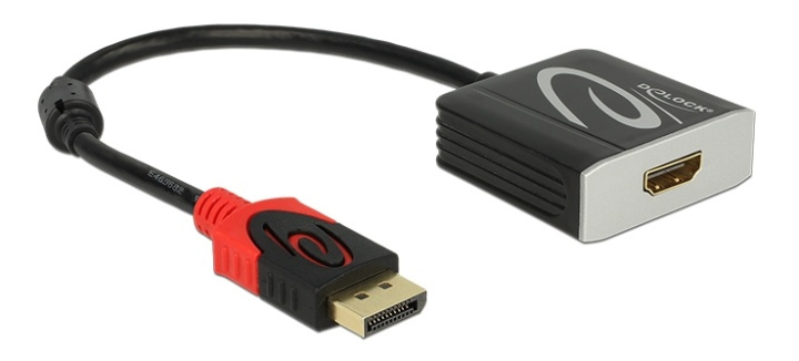 DeLOCK DisplayPort to HDMI-adapter, active, 4K in 60Hz, 0,2m, black in de groep COMPUTERS & RANDAPPARATUUR / Computerkabels / DisplayPort / Adapters bij TP E-commerce Nordic AB (38-52985)