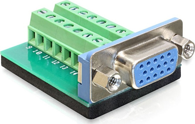 DeLOCK Adapter Terminalblock, VGA Sub-D 15Pin Hona in de groep COMPUTERS & RANDAPPARATUUR / Computerkabels / VGA / Adapters bij TP E-commerce Nordic AB (38-52992)