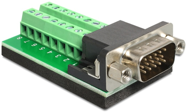 DeLOCK HD-15 terminalblockadapter, HD-15 hane in de groep COMPUTERS & RANDAPPARATUUR / Computerkabels / VGA / Adapters bij TP E-commerce Nordic AB (38-53001)