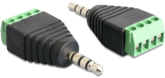 DeLOCK adapter, 3,5mm stereo ha till 4-pin terminalblock, svart in de groep HOME ELECTRONICS / Kabels & Adapters / Audio Analoog / Adapters bij TP E-commerce Nordic AB (38-53002)