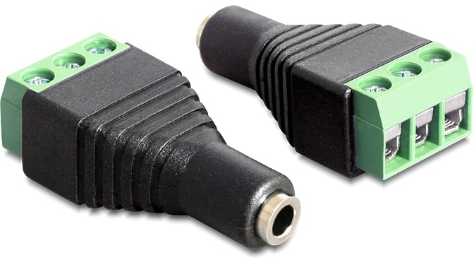 DeLOCK adapter, 3,5mm stereo ho till 3-pin terminalblock, svart in de groep HOME ELECTRONICS / Kabels & Adapters / Audio Analoog / Adapters bij TP E-commerce Nordic AB (38-53004)
