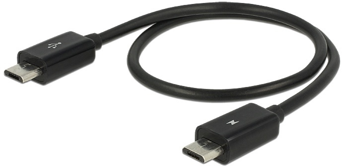 DeLOCK Power Sharing Cable, Micro B ha - Micro B ha OTG, 0,3m svart in de groep COMPUTERS & RANDAPPARATUUR / Computerkabels / USB / Micro-USB / Kabels bij TP E-commerce Nordic AB (38-53043)