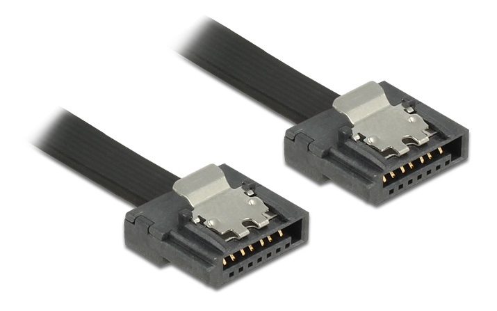 DeLOCK SATA FLEXI kabel, 6Gbps, lås clips, 20cm in de groep COMPUTERS & RANDAPPARATUUR / Computerkabels / Interne / SATA bij TP E-commerce Nordic AB (38-53058)