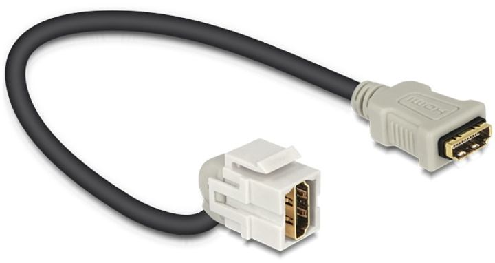 DeLOCK Keystone with cable, HDMI, 22cm, grey in de groep COMPUTERS & RANDAPPARATUUR / Computerkabels / Netwerkkabels / Adapters & Geleiderverbindingen bij TP E-commerce Nordic AB (38-53092)