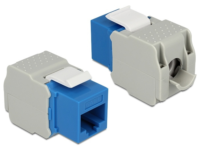 DeLOCK UTP Cat6 Keystone modul, RJ45 ho - LSA Cat6, Tool-free blå/gr� in de groep COMPUTERS & RANDAPPARATUUR / Computerkabels / Netwerkkabels / Adapters & Geleiderverbindingen bij TP E-commerce Nordic AB (38-53094)