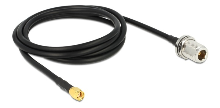 DeLOCK antenna cable, N jack - RP SMA plug , 50Ohm, 1,5m, black in de groep COMPUTERS & RANDAPPARATUUR / Computerkabels / Netwerkkabels / RP-SMA bij TP E-commerce Nordic AB (38-53114)