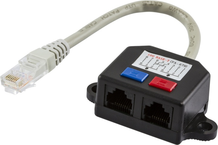 DELTACO Y-kabel RJ45 TP, UTP (oskärmad) in de groep COMPUTERS & RANDAPPARATUUR / Computerkabels / Netwerkkabels / Adapters & Geleiderverbindingen bij TP E-commerce Nordic AB (38-53174)