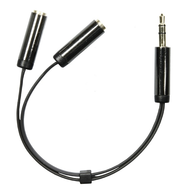 DELTACO 3,5mm stereo hane till 2x3,5mm stereo hona, 0,1 m, svart in de groep HOME ELECTRONICS / Kabels & Adapters / Audio Analoog / Adapters bij TP E-commerce Nordic AB (38-53195)