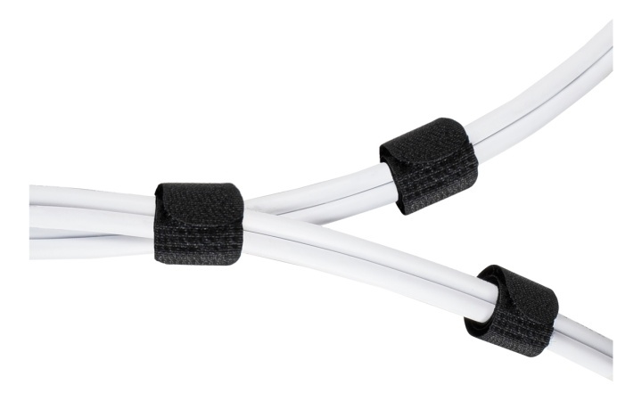 DELTACO Hook and loop fastener cable, 20mm width, 18cm, 10-pack, black in de groep HOME ELECTRONICS / Kabels & Adapters / Kabelbeheer bij TP E-commerce Nordic AB (38-53207)