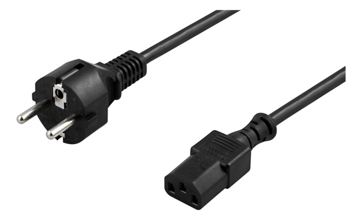 DELTACO grounded power cable, CEE 7/7 to IEC 60320 C13, 10m, black in de groep COMPUTERS & RANDAPPARATUUR / Computerkabels / Elektrische kabels bij TP E-commerce Nordic AB (38-53274)