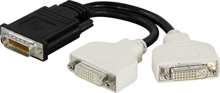 DELTACO DMS-59 till 2xDVI-I Dual Link adapter, ha - ho, 0,15m in de groep COMPUTERS & RANDAPPARATUUR / Computerkabels / DVI / Adapters bij TP E-commerce Nordic AB (38-53308)