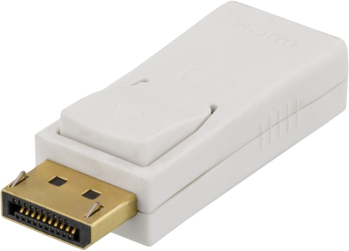 DELTACO DisplayPort to HDMI adapter, white, 4K UHD at 30Hz, in de groep COMPUTERS & RANDAPPARATUUR / Computerkabels / DisplayPort / Adapters bij TP E-commerce Nordic AB (38-53323)